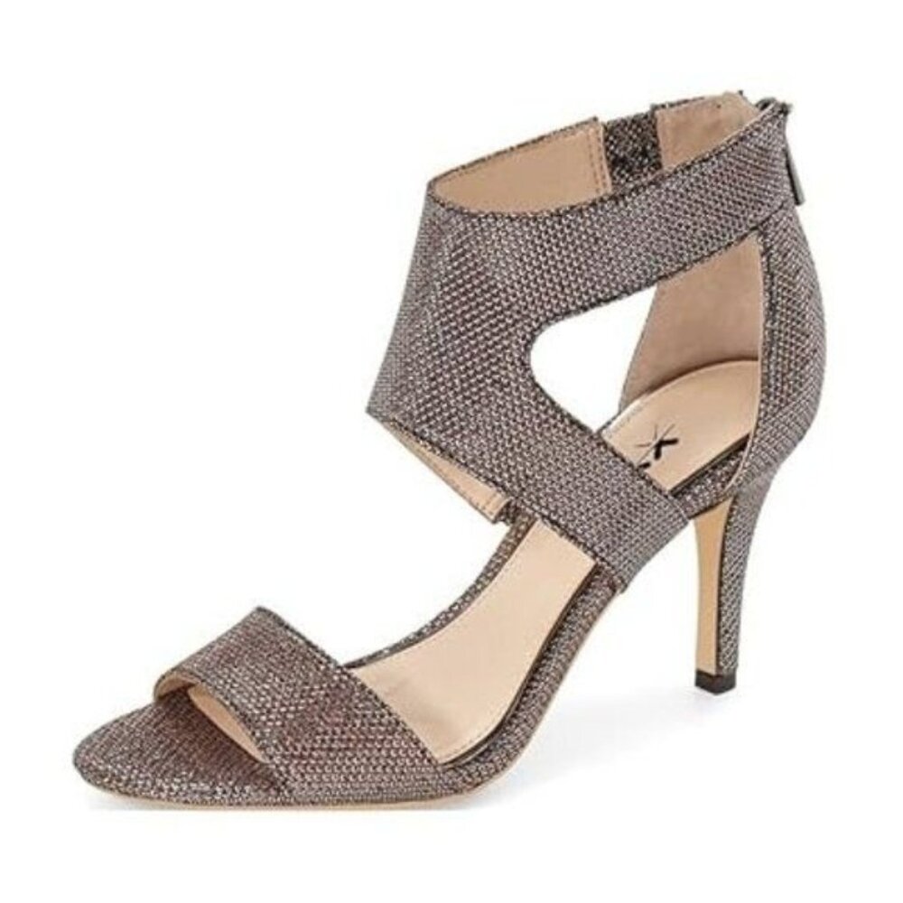 XYD Women Open Toe Sandals Ankle Wrap Back Zipper Mid Kitten Heels Cutout